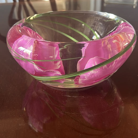 Emilio Robba signed orchid glass bowl - Picture 8 of 8